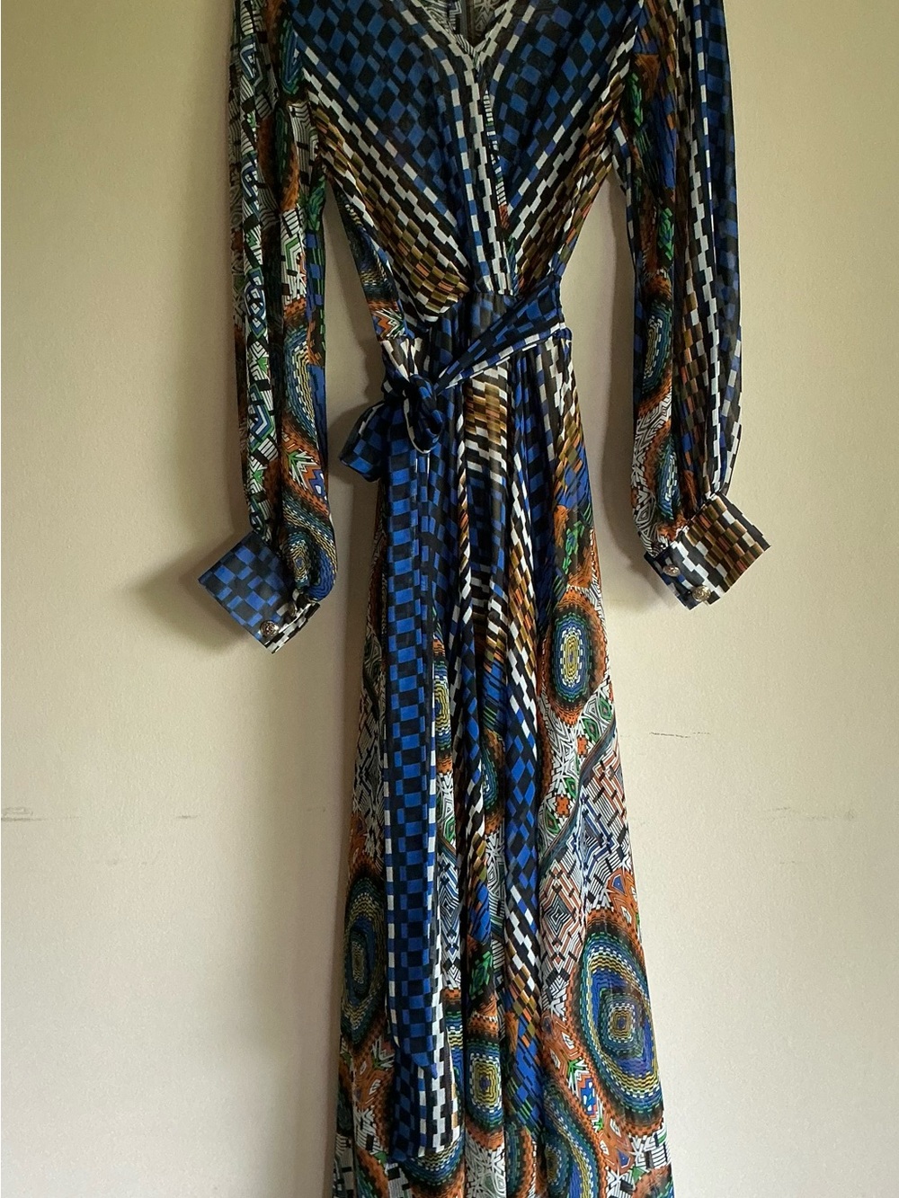 Bohemian Blue Multi-Print Maxi Dress - Picture 4 of 5